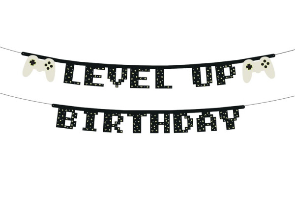PartyDeco - Girlande "Level up Birthday"