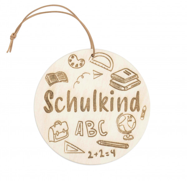 Invy Design - Holzschild "Schulkind" mit Icons