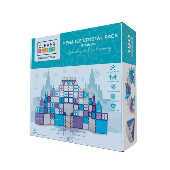 CleverClixx - Magnetbausteine Mega Ice Crystal Pack 180-tlg.