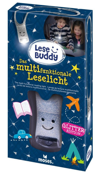 moses - Leselicht Lese Buddy Glitzer silber