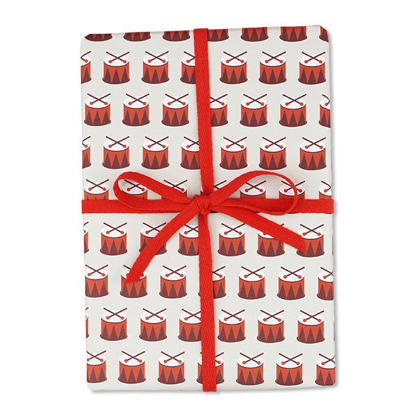 ava&yves - Geschenkpapier Weihnachten Trommel beige/rot