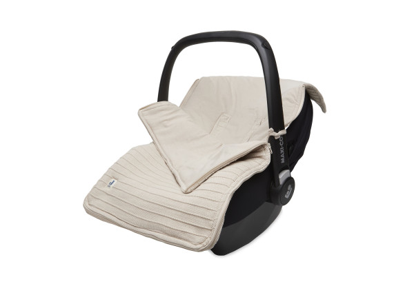 Jollein - Fußsack für Autositz/Kinderwagen Pure Knit Nougat