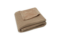 Jollein - Decke 75x100cm Pure Knit Leaf Biscuit/Velvet