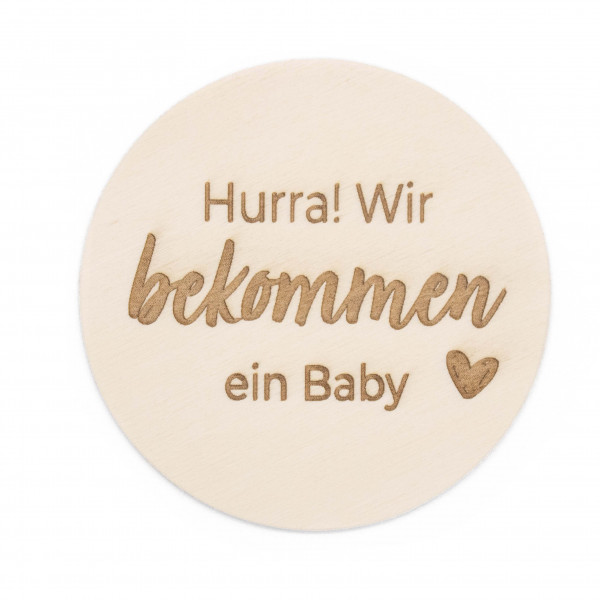 Invy Design - Holzschild "Wir bekommen ein Baby"
