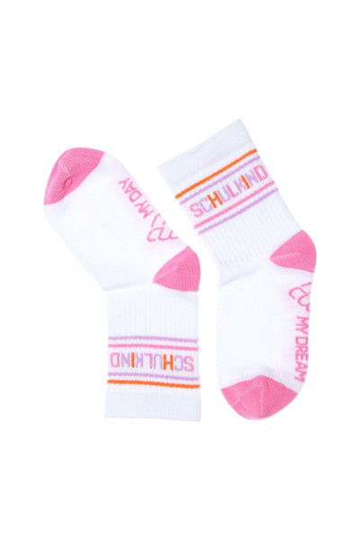 My day My dream - Socken Schulkind weiß/pink