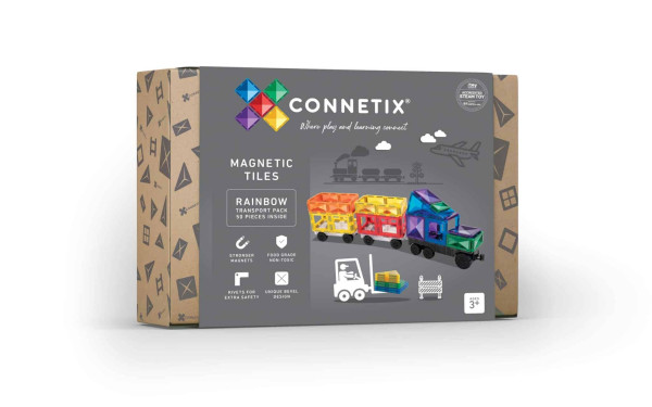 connetix - Magnetbausteine Rainbow Fahrzeuge Pack 50-tlg.